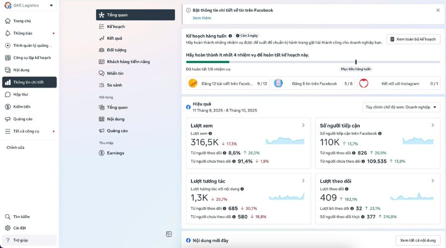 Dịch vụ marketing Facebook cho GKE logistics Dịch vụ marketing Facebook cho GKE logistics