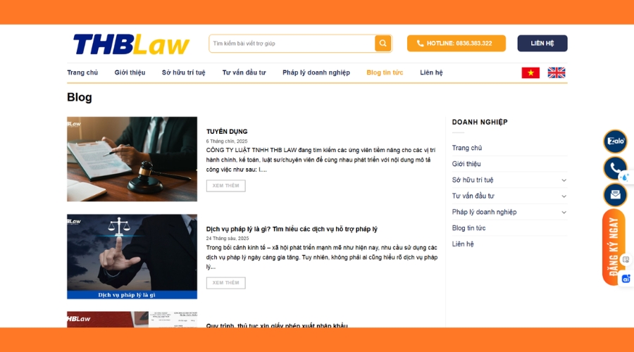 Dịch vụ viết bài chuẩn SEO cho THB Law Dịch vụ viết bài chuẩn SEO cho THB Law