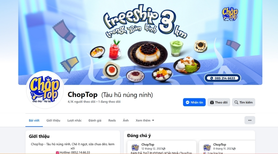 Dịch vụ chăm sóc fanpage cho ChopTop Dịch vụ chăm sóc fanpage cho ChopTop