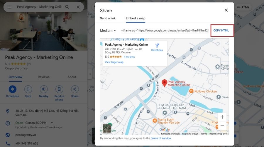 nhúng bản đồ vào website khi seo google maps
