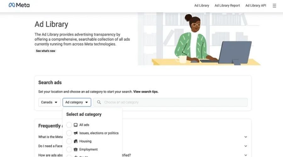phần mềm facebook marketing Facebook Ad Library