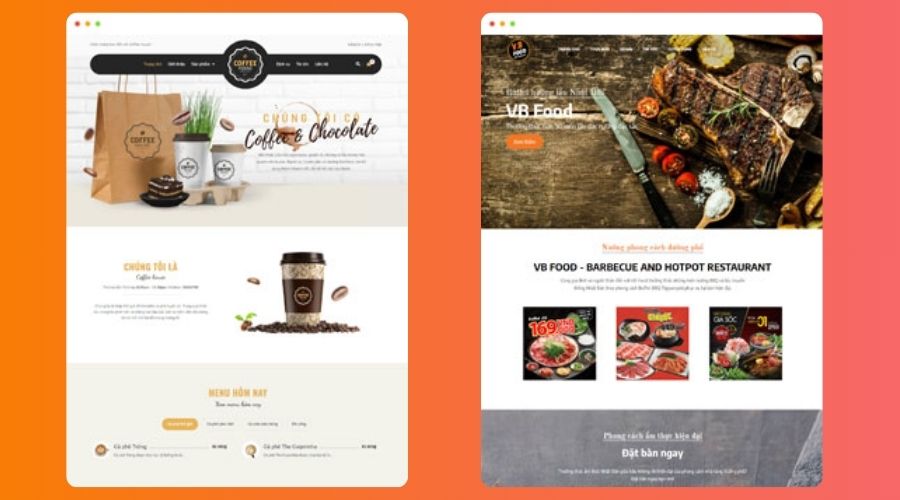 Mẫu thiết kế website cho nhà hàng 2