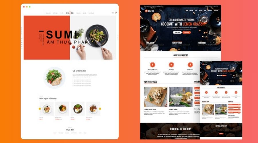 Mẫu thiết kế website cho nhà hàng 3