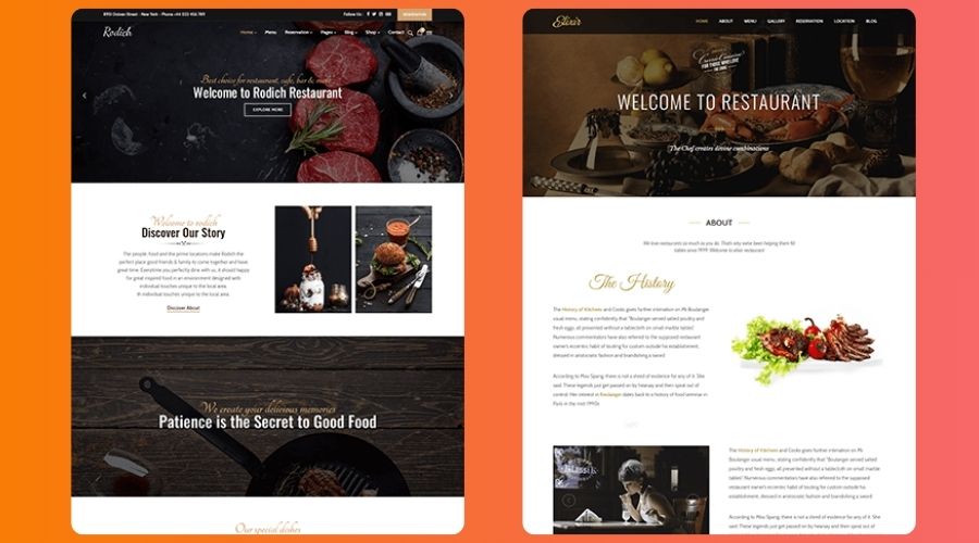 Mẫu thiết kế website cho nhà hàng