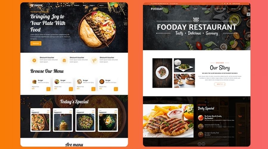 mẫu thiết kế website nhà hàng