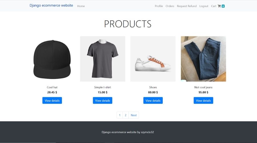 website thương mại điện tử đơn giản