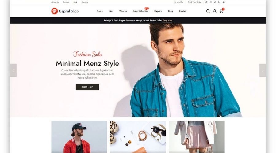 website thương mại điện tử về lĩnh vực thời trang