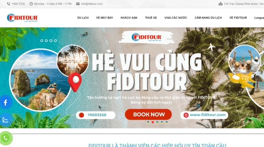 mẫu thiết kế fiditour