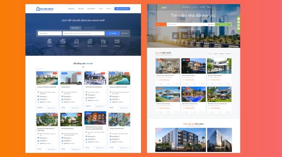 mẫu thiết kế website bất động sản 2