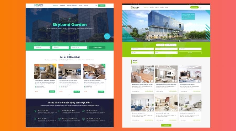 mẫu thiết kế website bất động sản