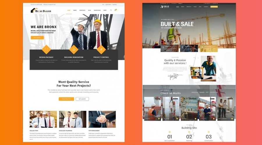mẫu thiết kế website ngành xây dựng 2