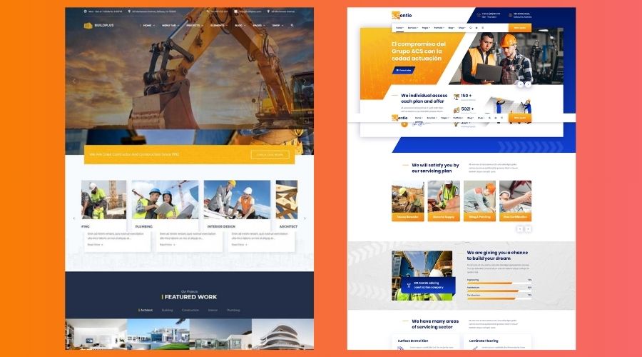 mẫu thiết kế website ngành xây dựng