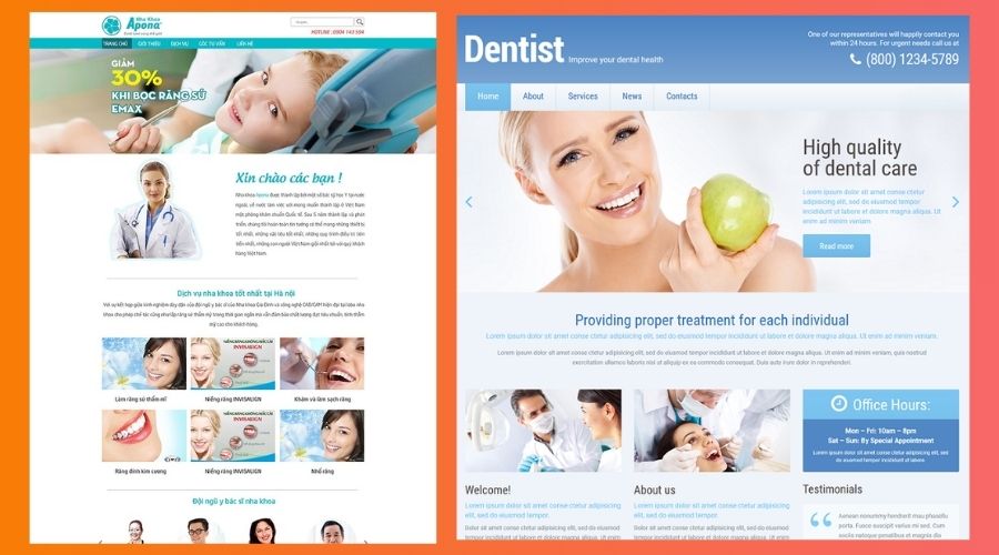 mẫu thiết kế website nha khoa 3