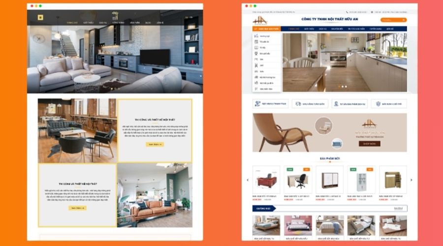 mẫu thiết kế website nội thất 1