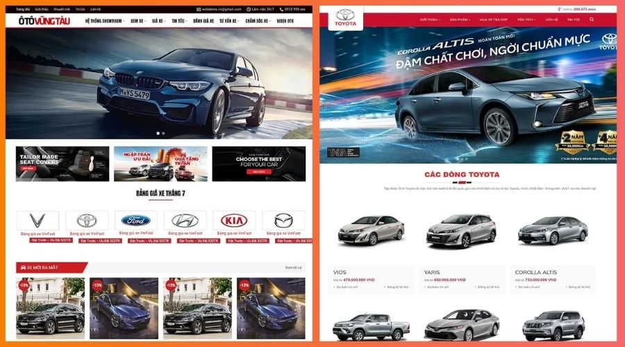mẫu thiết kế website ô tô 3