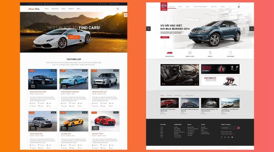 mẫu thiết kế website ô tô