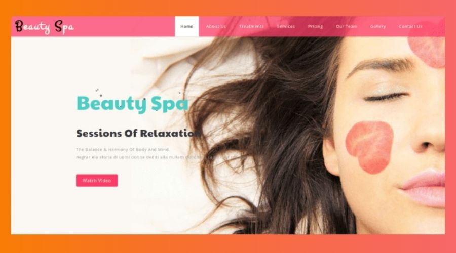 trang chủ website spa