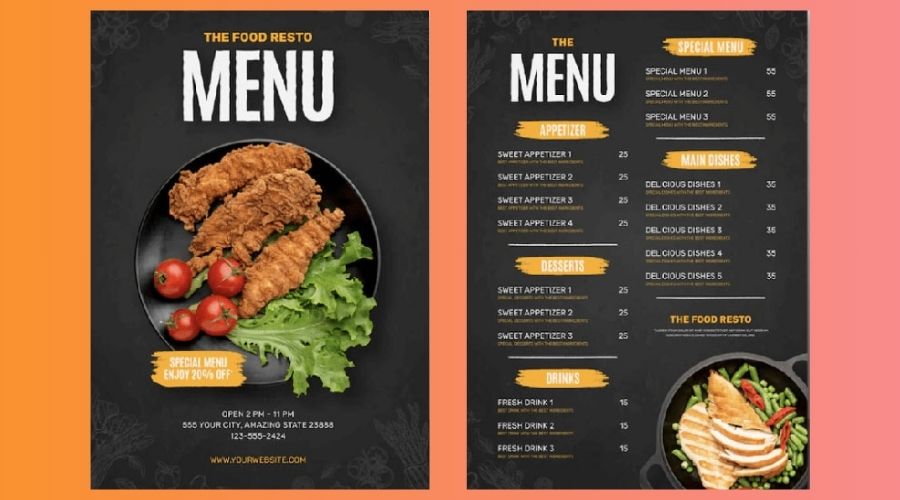 mẫu thiết kế menu 1