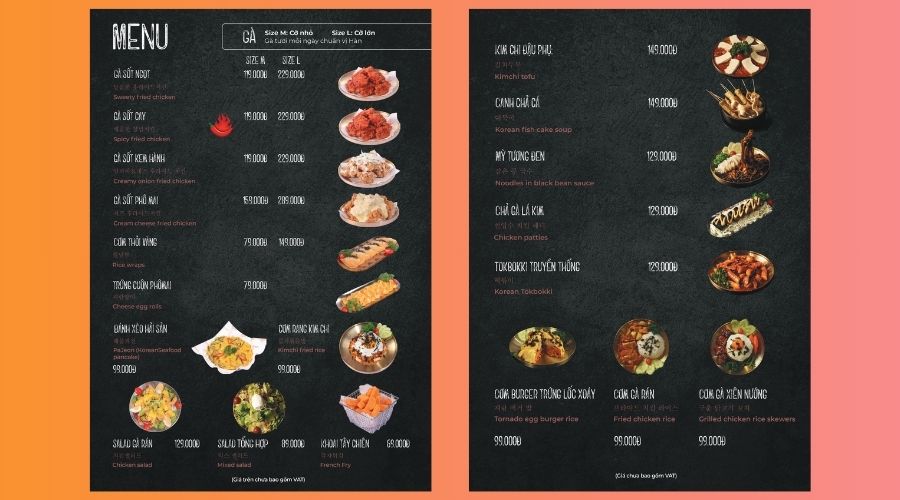 thiết kế menu phù hợp từng đối tượng