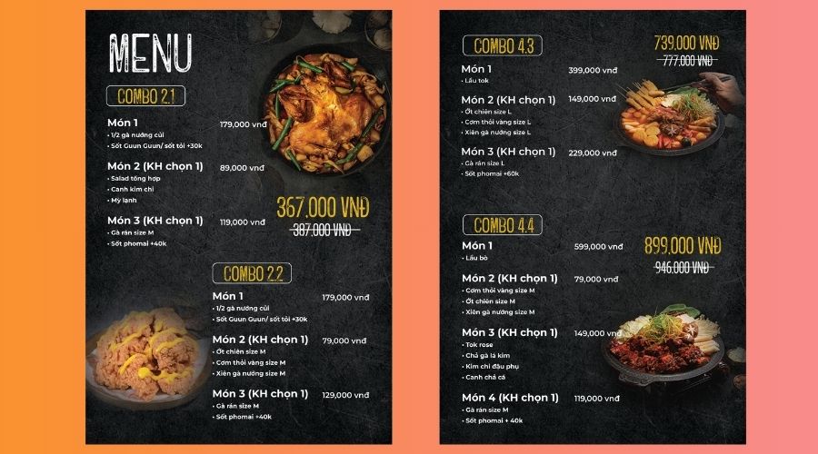 thiết kế menu tại Peak Agency