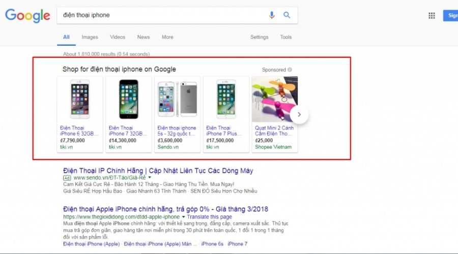 quảng cáo mua sắm shopping ads