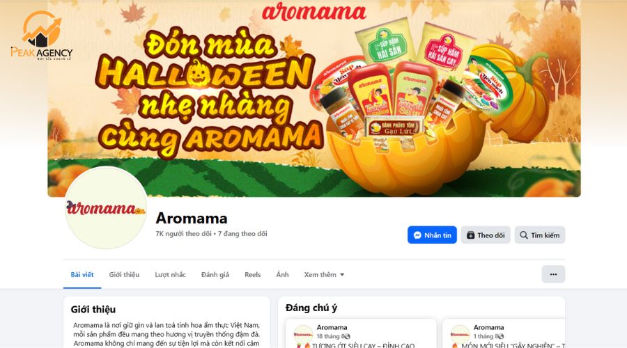 Dịch vụ quản trị Fanpage cho Aromama