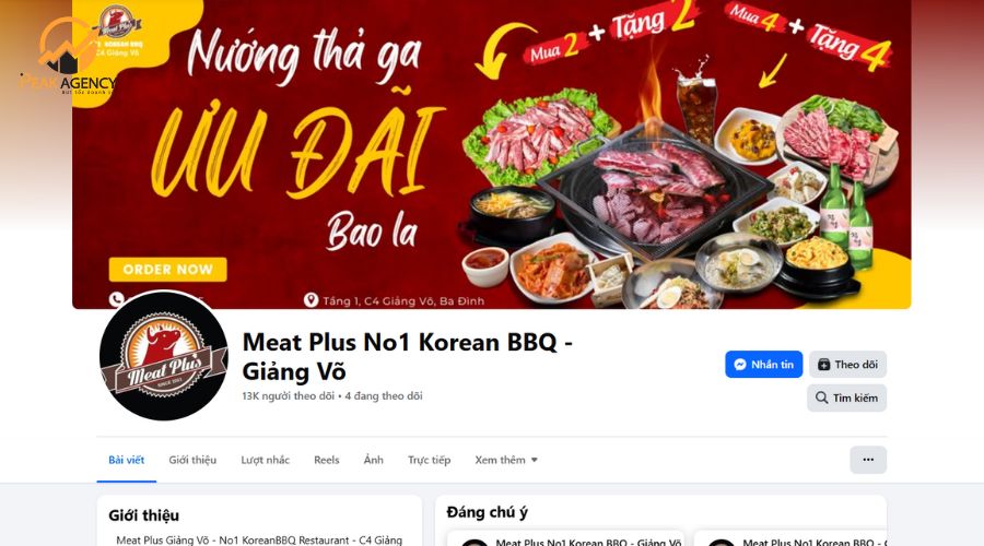 Dịch vụ quản trị Fanpage cho Meat Plus