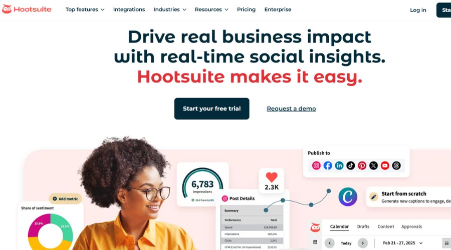 Công cụ content marketing Hootsuite