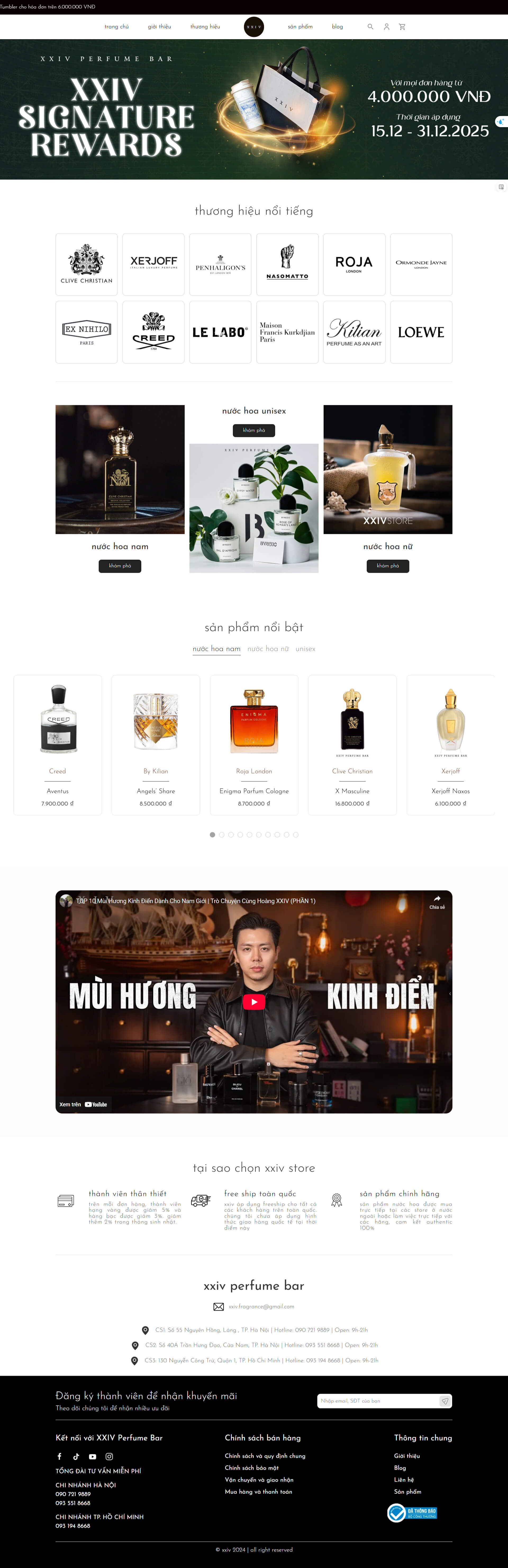Mẫu thiết kế website bán nước hoa