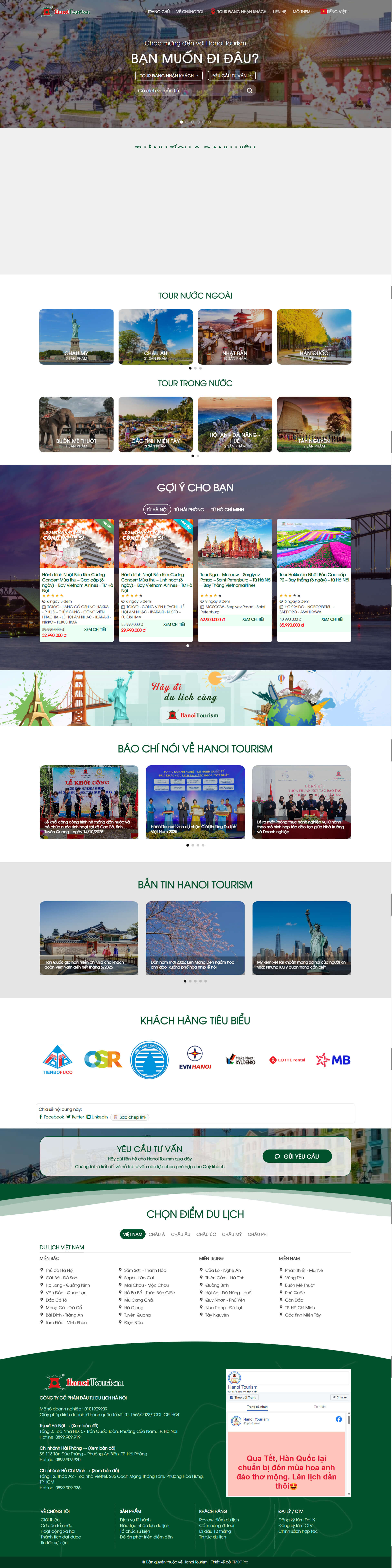 Mẫu website du lịch