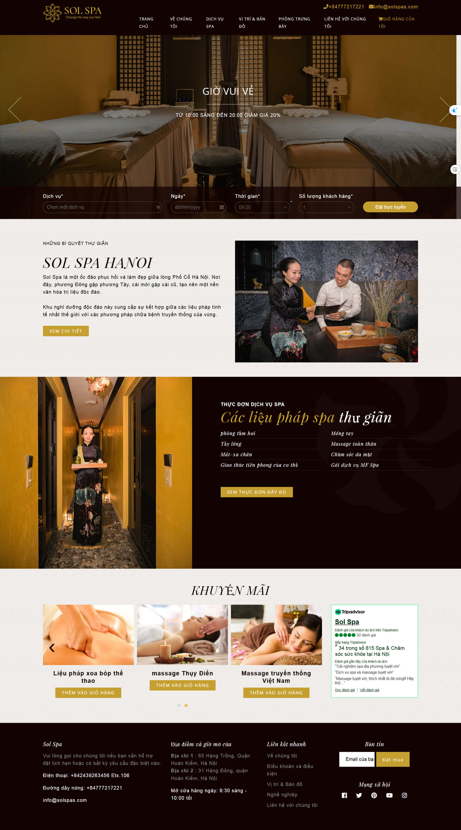 Mẫu website spa