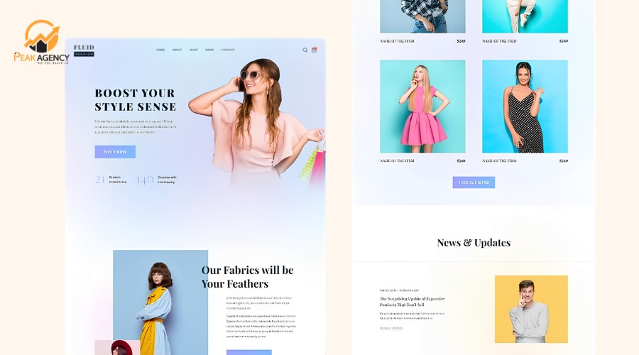Dịch vụ thiết kế website bán quần áo tại Peak Agency