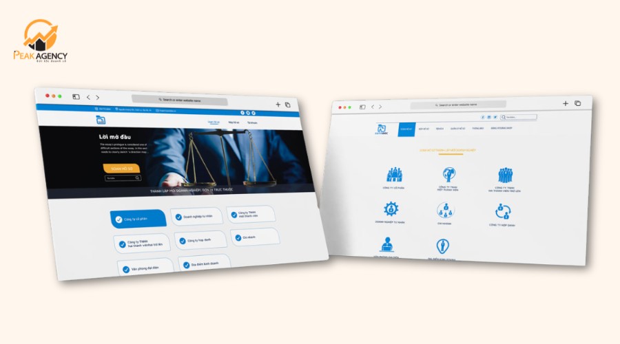 Dịch vụ thiết kế website công ty luật tại Peak Agency