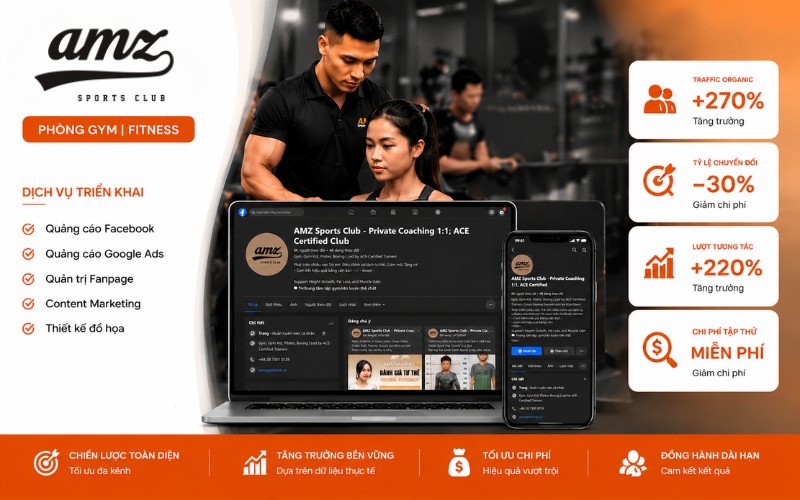 Phòng marketing thuê ngoài cho thương hiệu AMZ Sport Club