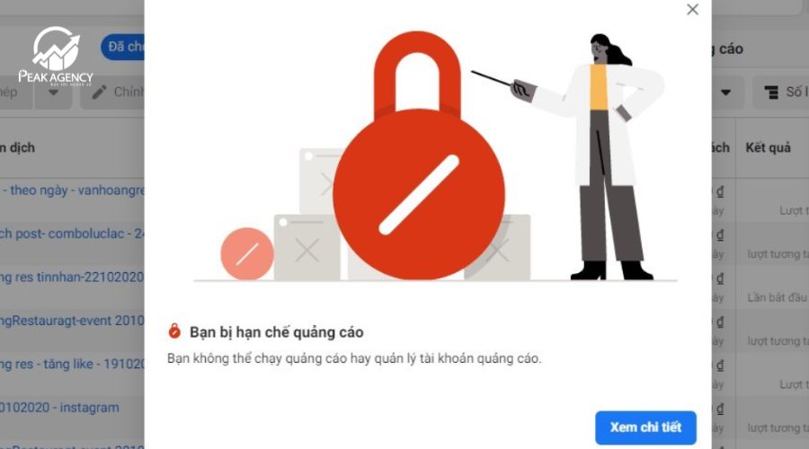 Nguyên nhân khiến quảng cáo Facebook bị hạn chế